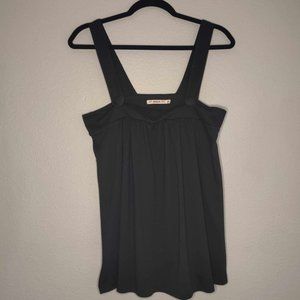 Black Tank Top with Button Assign Brand